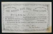 Start Bidding! 1882 Boston Baseball Association Stock Certificate #110
